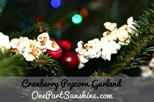 Homemade Popcorn and Cranberry Garland for a Natural Christmas Tree | OnePartSunshine.com