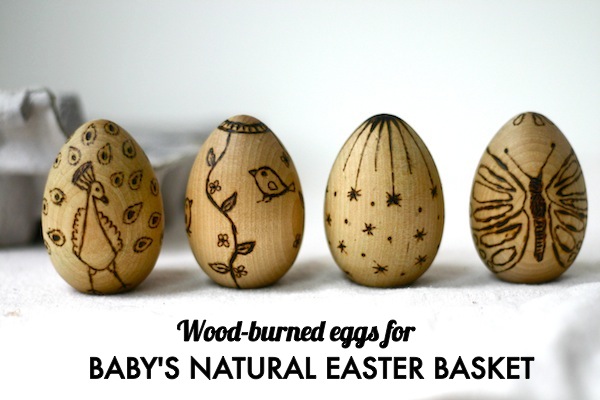 Wood burned wooden eggs for baby's Easter basket | OnePartSunshine.com