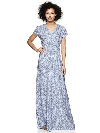 Nursing-friendly dresses | Printed Crossover Maxi Dress by Gap