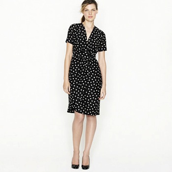 Nursing-friendly dresses | Wrap Dress in Moon Dot by JCrew