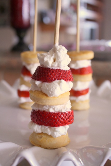 Strawberry Shortcake Skewers for Baby's First Birthday Strawberry Shortcake Skewers for Baby's First Birthday